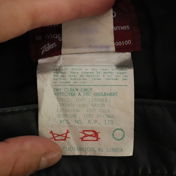 Charcoal gray vintage very high-rise leather pants - Picture 7 of 8